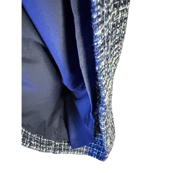 Lands End Womens Navy Blue White Tweed Sleeveless Shift Dress Petite Large 14-16 - Picture 5 of 6